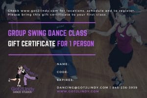 Gift Certificate - Grp swing dance class for 1