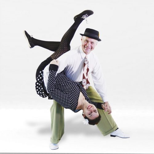 Linda and Chester demonstrating the iconic Lindy dip.